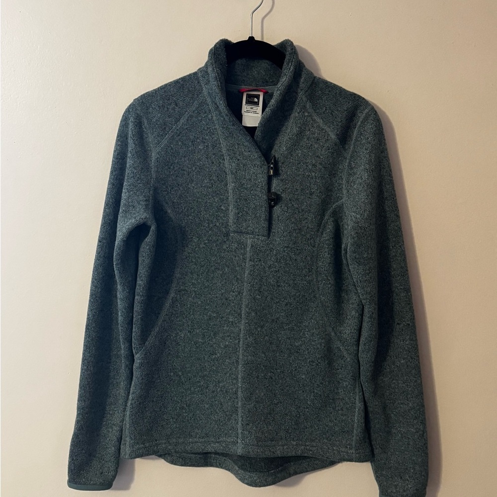 The North Face Sweater Womens Crescent Ridge Shaw Collar Blue Size S EUC - Picture 2 of 6